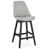 TERESA MINI' mid-height design stool in grey fabric and legs in black wood