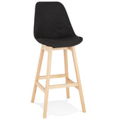 Scandinavian 'TERESA' bar stool in black fabric