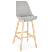 Scandinavian bar stool 'TERESA' in gray fabric