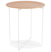 Design side table 'TSUNAMI' white in wood and metal