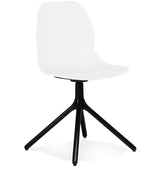 White designer chair 'TUCANA' with black metal legs