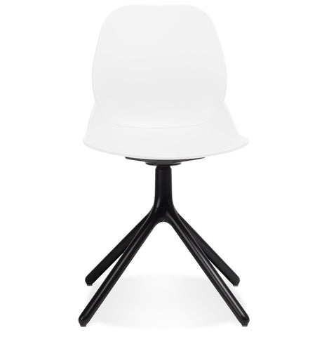 White designer chair 'TUCANA' with black metal legs White designer chair 'TUCANA' with black metal legs