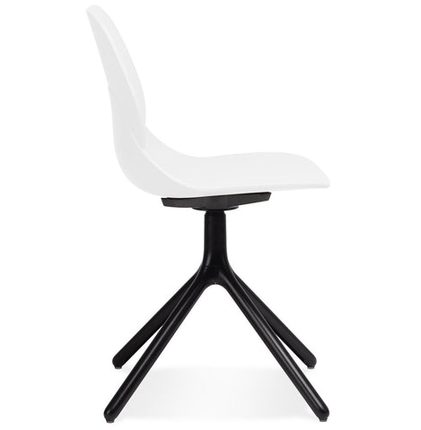 White designer chair 'TUCANA' with black metal legs White designer chair 'TUCANA' with black metal legs