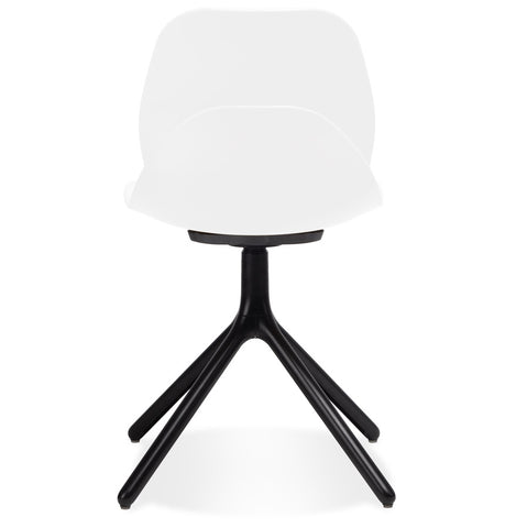 White designer chair 'TUCANA' with black metal legs White designer chair 'TUCANA' with black metal legs