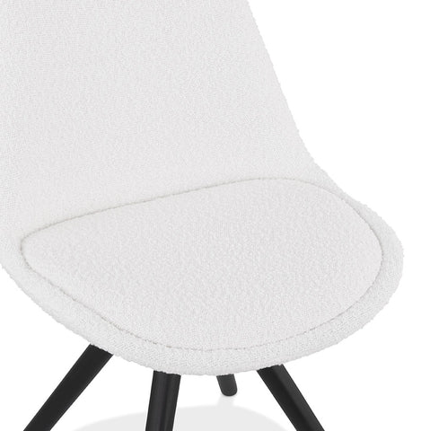 Design chair 'VALENTINE' in white terry cloth with black wooden legs Design chair 'VALENTINE' in white terry cloth with black wooden legs