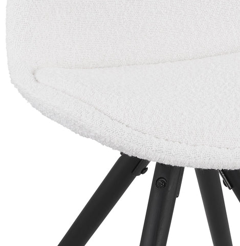 Design chair 'VALENTINE' in white terry cloth with black wooden legs Design chair 'VALENTINE' in white terry cloth with black wooden legs