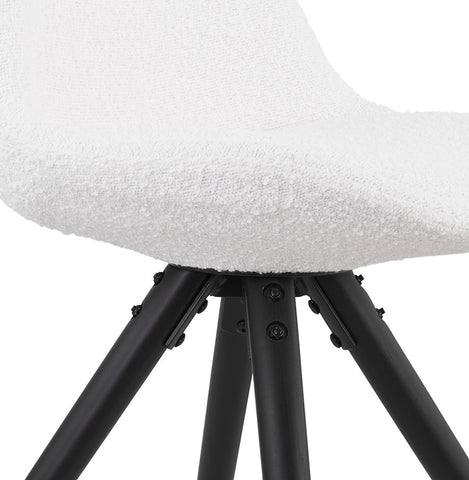 Design chair 'VALENTINE' in white terry cloth with black wooden legs Design chair 'VALENTINE' in white terry cloth with black wooden legs