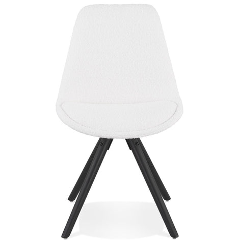 Design chair 'VALENTINE' in white terry cloth with black wooden legs Design chair 'VALENTINE' in white terry cloth with black wooden legs