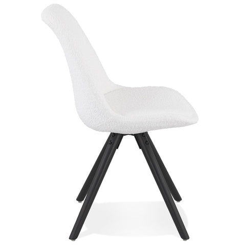 Design chair 'VALENTINE' in white terry cloth with black wooden legs Design chair 'VALENTINE' in white terry cloth with black wooden legs