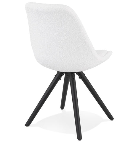 Design chair 'VALENTINE' in white terry cloth with black wooden legs Design chair 'VALENTINE' in white terry cloth with black wooden legs