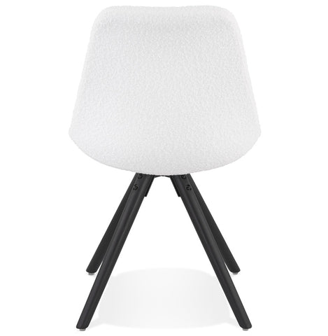 Design chair 'VALENTINE' in white terry cloth with black wooden legs Design chair 'VALENTINE' in white terry cloth with black wooden legs