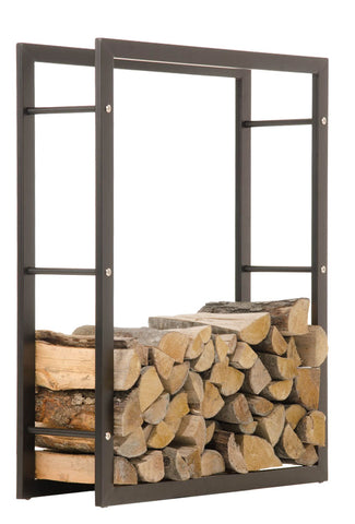 Firewood stand KERI in matt black look