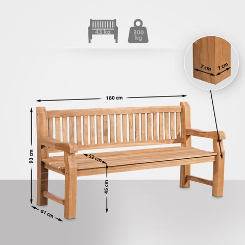 Teakhouten bank Jackson V2