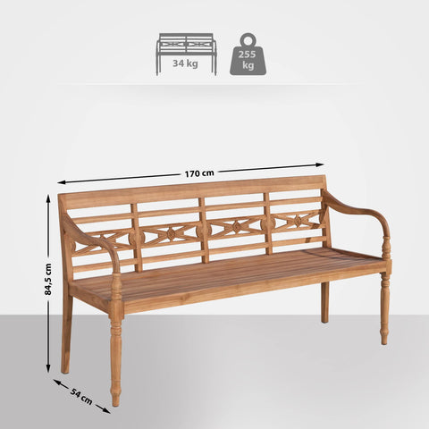 Teak bench Maryland V2