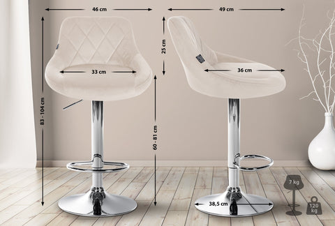 Bar stool Lazio velvet