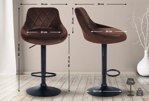 Bar stool Lazio velvet