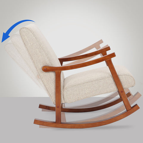 Rocking chair Morelia fabric walnut