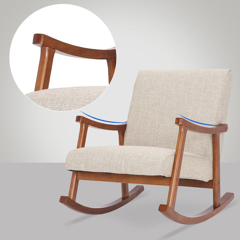 Rocking chair Morelia fabric walnut