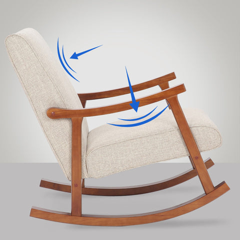 Rocking chair Morelia fabric walnut