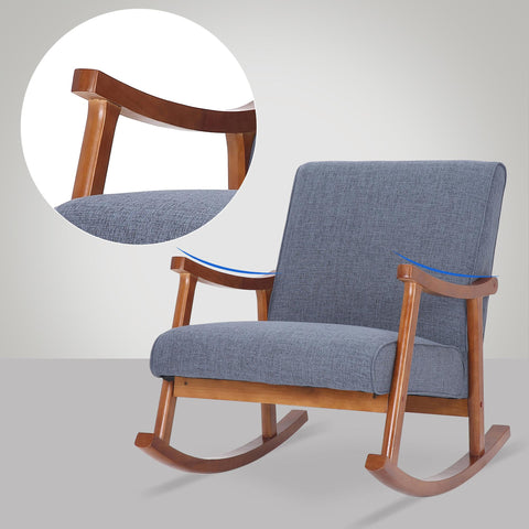 Rocking chair Morelia fabric walnut