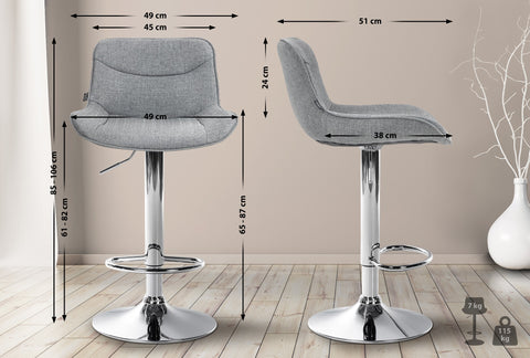 Bar stool Vonore fabric