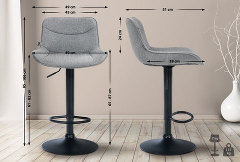 Bar stool Vonore fabric