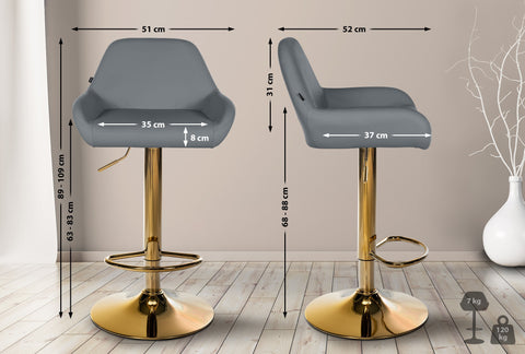 Bar stool Braga Gold faux leather