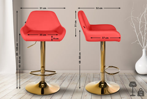 Bar stool Braga Gold faux leather