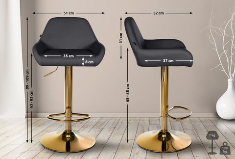 Bar stool Braga Gold faux leather