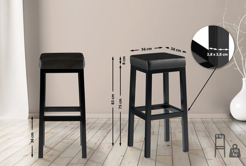 Bar stool Taylor seat height 83 cm metal frame black