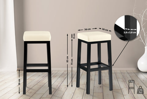 Bar stool Taylor seat height 83 cm metal frame black