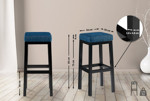 Bar stool Taylor seat height 83 cm metal frame black