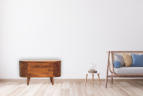 Chestnut Rounded Lid up Blanket Box