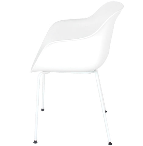 White indoor/outdoor chair 'BACHO' with armrests