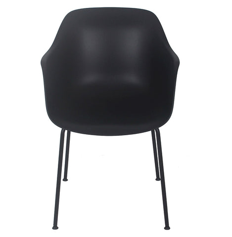 Black indoor/outdoor chair 'BACHO' with armrests