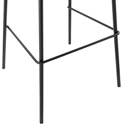 Black fabric bar stool 'ALOE' with metal leg