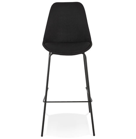 Black fabric bar stool 'ALOE' with metal leg