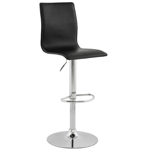 Design bar stool 'ALTO' in black imitation leather