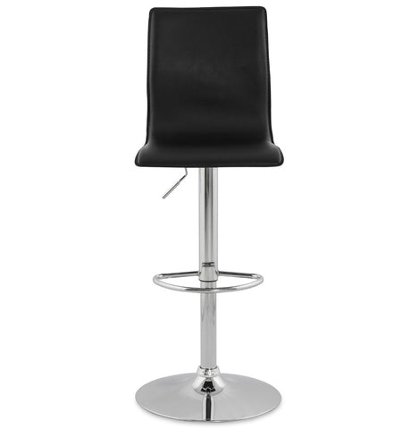 Design bar stool 'ALTO' in black imitation leather