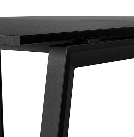 Double straight design desk 'AMADEUS' of wood and black metal - 280x140 cm