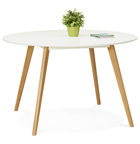 Ronde keukentafel 'AMY' wit Scandinavische stijl - Ø 120 cm