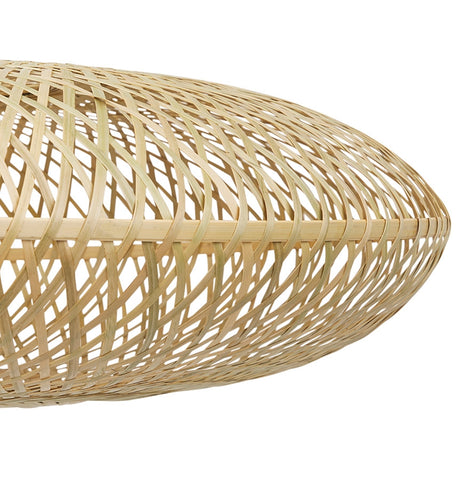 Round pendant lamp 'ASPIRINA' made of natural bamboo