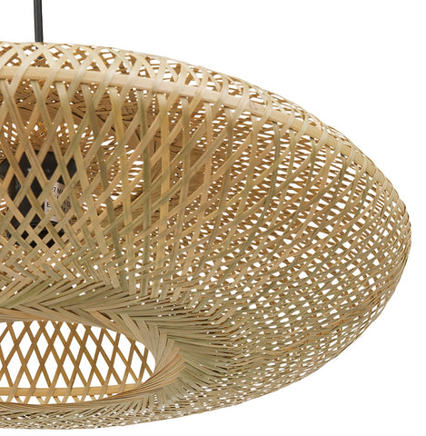 Round pendant lamp 'ASPIRINA' made of natural bamboo