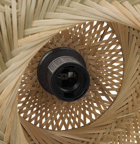 Round pendant lamp 'ASPIRINA' made of natural bamboo