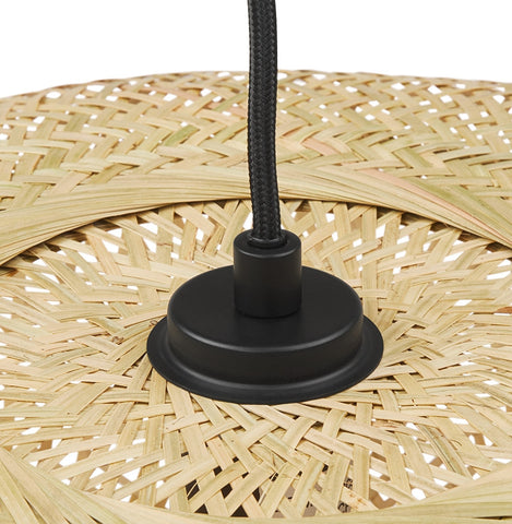 Round pendant lamp 'ASPIRINA' made of natural bamboo