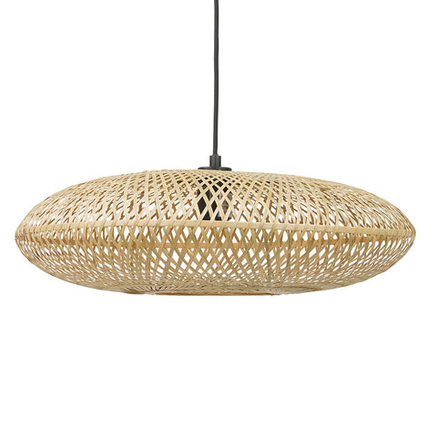 Round pendant lamp 'ASPIRINA' made of natural bamboo