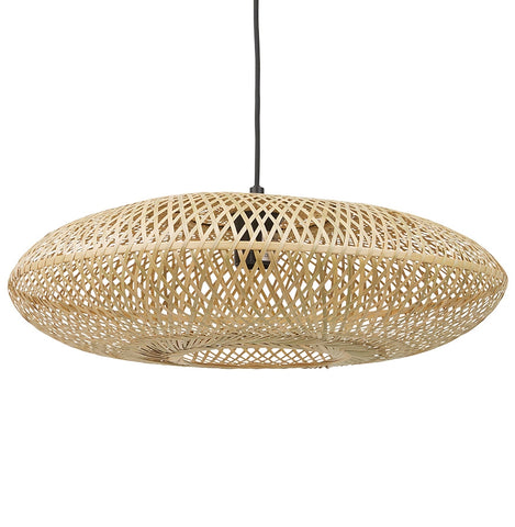 Round pendant lamp 'ASPIRINA' made of natural bamboo