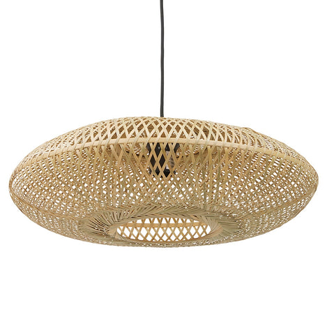 Round pendant lamp 'ASPIRINA' made of natural bamboo