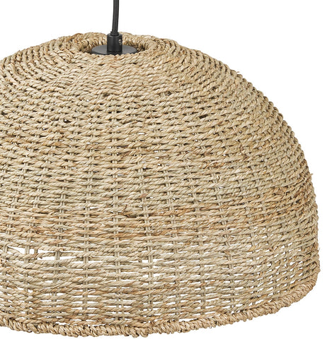 Natural-colored pendant lamp 'ATLANTICO' in sea grass