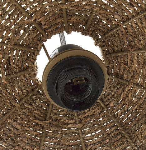 Natural-colored pendant lamp 'ATLANTICO' in sea grass